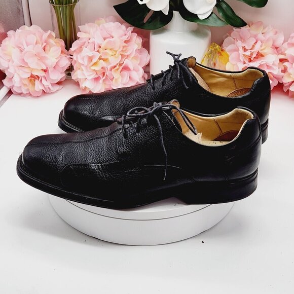Studio Belvedere Baybridge Mens Black Pebble Soft Leather Oxford Lace Up Shoes main image 12